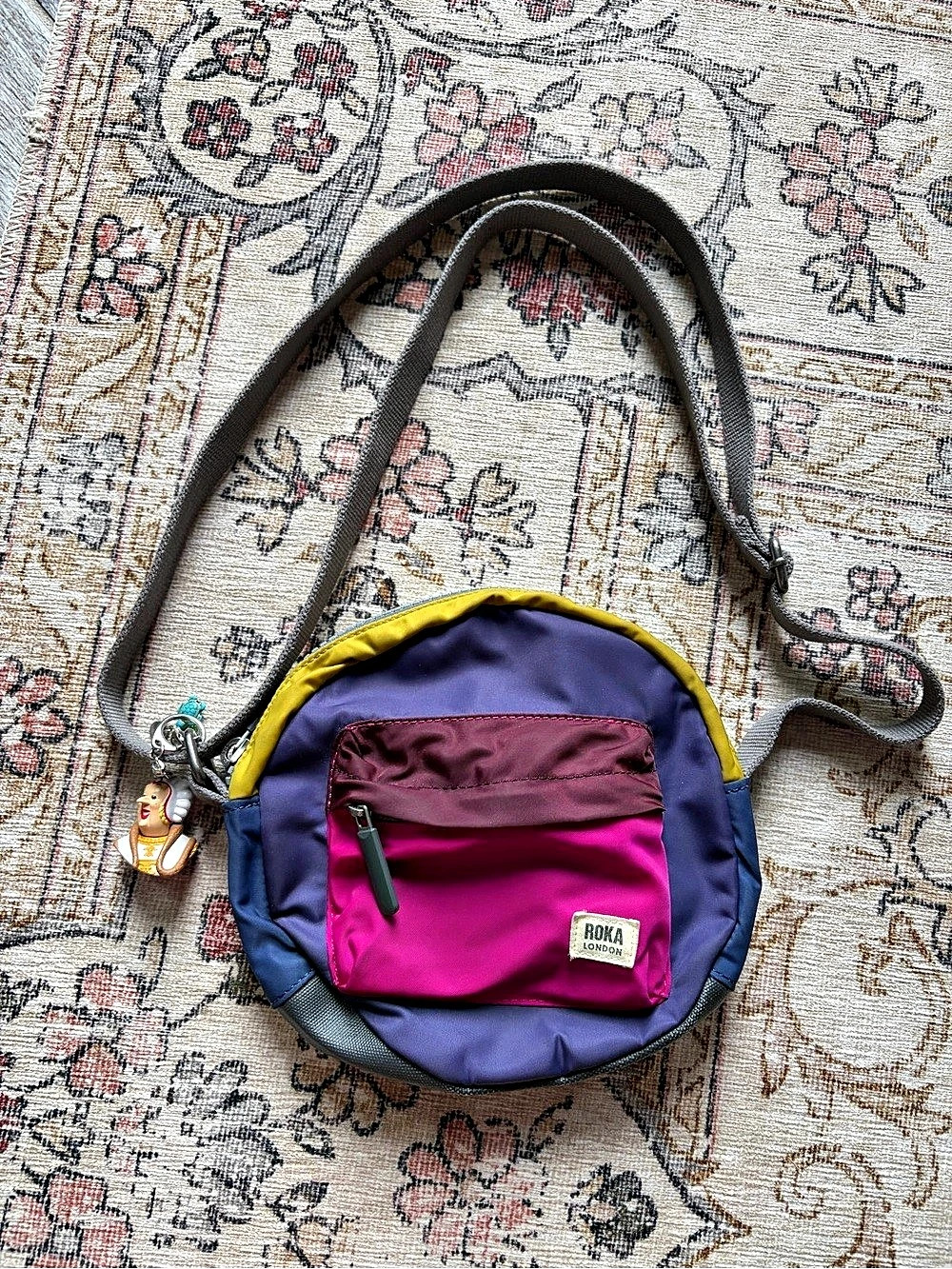 Roka London Paddington Round Crossbody Bag Purple & Pink